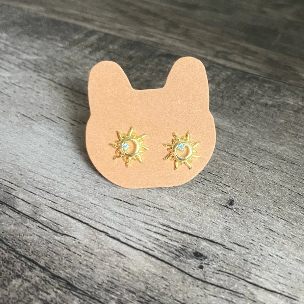 Dainty Solar Flare Crystal Stud Earrings